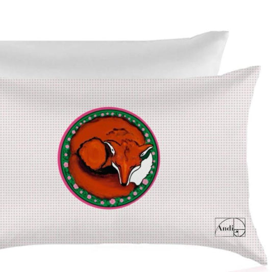 Std + King Size Pillowcase -100% Silk Sweet Foxy Dreams